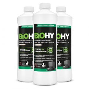 BiOHY Nettoyeur de sol pour robot laveur Station avec parfum orange (3 x 1 litre) | Nettoyant concentré pour tous les types de balai et robot aspirateur avec fonction humide | Faible mousse et sans (bioreiniger24com, neuf)