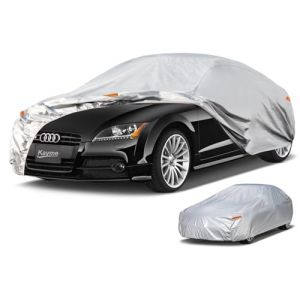 Kayme Bâche Voiture Exterieur, Housse Voiture Exterieur Étanche Respirante, Bâche Protection Berline Compatible avec Audi TT, BMW Z3, Mazda MX-5,Tigra etc. Voir Le Tableau des Tailles A6, Argent (HongTong Store, neuf)