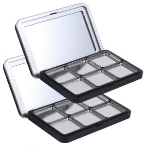 NUOBESTY Palette de Fards &agrave; Paupi&egrave;res Vide 2 Pi&egrave;ces Bo&icirc;te de Rangement Maquillage Rechargeable 6 Godets Organisateur de Blush et Highlighter pour Voyage (Camplos, neuf)