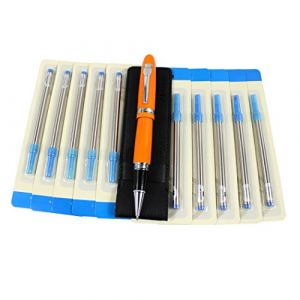 Abcsea 1pcs Gros Stylo &Agrave; Bille Roulante 159 Et 10pcs Encre Noire Recharge De Stylo &Agrave; Bille, Stylo Orange Et Recharges En Spirale Bleu (0.7mm) (Abcsea EU, neuf)