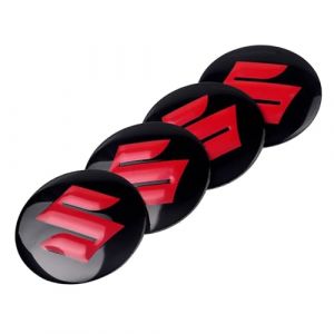 4 Pièces Enjoliveurs de Roue pour Suzuki Swift SX4 Vitara Jimny S-Cross 56mm, Cache-moyeux Autocollant de Capuchon de Jante Enjoliveur de Centre de Roue de Voiture Autocollant de Badge (junyibaihuogongsi, neuf)