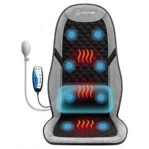 COMFIER Si&egrave;ge Massant avec Fonction Chauffante, Coussin de Massage Dos &agrave; 10 Moteurs Vibrants et 5 Modes, Fauteuil Massant avec Support Lombaire R&eacute;glable pour Soulager les Douleurs Dorsales (Comfier-EU, neuf)