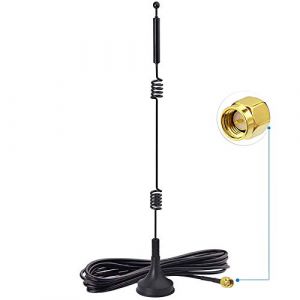Bingfu Antenne WiFi 2,4GHz 5GHz 5,8GHz Dual Band Mâle SMA Base Magnétique 9dBi Compatible avec Caméra Sécurité Vedio sans Fil Enregistreur Surveillance Remorque Véhicule Vue Arrière Caméra de Recul (Toiot, neuf)