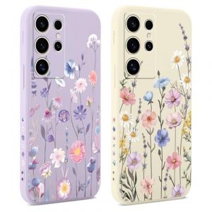 Saqmkil 2 Pi&egrave;ces Coque pour Samsung Galaxy A57, &Eacute;tui avec Aesthetic Fleur Motif Design, Souple TPU Silicone Antichoc Femme Fille Protection Housse Etui Bumper Cover pour Samsung A57 6,7'' - Floral 01 (runjinggongyi, neuf)
