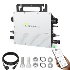 BuyWeek 800W Micro Onduleur Solaire IP67 étanche MPPT Gird Tie Inverter PV Micro Inverter avec WLAN APP Micro-onduleur pour 2 Panneaux Solaires 400W, pour Système Solaire Photovoltaïque, AC190-270 V (niunion, neuf)