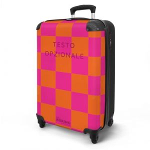 NoBoringSuitcases.com&reg; Valise Cabine 55x35x25 Personnalisable, Valise &agrave; roulettes, Bagages Rigide, L&eacute;g&egrave;re, Trolley Cabine avec Motif &agrave; Damier, Disponible en 6 Couleurs, Valise pour Avion (NoBoringSuitcases, neuf)