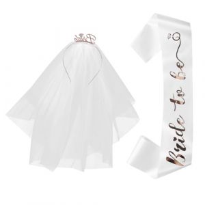 Healvian Écharpe à Thème Pour Enterrement De Vie De Jeune Fille Bandeau De Mariée Voile Pour Enterrement De Vie De Jeune Fille Ensemble Décoratif Accessoire Confortable Pour Future Mariée (Pxinyao, neuf)