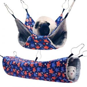 Hamac Pour Furet De Cage - 2 Pi&egrave;ces Hamac pour &Eacute;cureuil - Lit Confortable pour Petites Races d'Animaux de Compagnie comme H&eacute;risson, Souris et Gerbille, Id&eacute;al pour Cage, Maison, Salon et Aire de Jeux - (sapcetall, neuf)