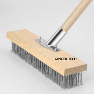Tête de balai métallique pour jardin, brosse à récurer en métal rigide, outil pour enlever la mousse de mauvaises herbes et les algues sur le mur de douche, garage, cour, terrasse (tête uniquement, (Secret Dream, neuf)