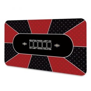 LaiEr Tapis de Poker 10 Joueurs Texas Hold'em Tapis en Caoutchouc Tapis de Poker pour Tables Table de Poker Portable Pliante pour Jeux de Poker Blackjack Casino (140*70*0.2cm,Red) (ChunSiFuShi, neuf)