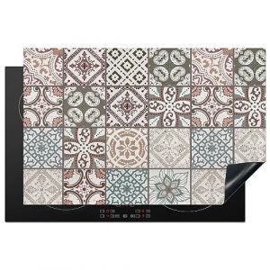 KitchenYeah© Protege Plaque Tapis Pour Induction 80x52 cm Décoration Cuisine Protection Vitrocéramique Pour Cuisiniere Mosaïque - Marron - Motif - Carreau - 80x52 cm (KitchenYeah, neuf)