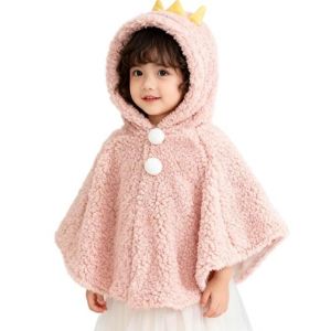 LONTG Fille Gar&ccedil;on Manteau Cape &agrave; Capuche B&eacute;b&eacute; Poncho Cape Hiver Chaude Veste &agrave; Capuchon Coupe-Vent Thermique Blouse d'hiver Dessin Anim&eacute; 3D Mignon Ch&acirc;le en Molleton Polaire Epais 0-3 ans (LONGTENGUK, neuf)