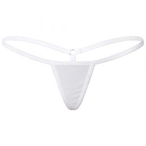 dPois Mini String Ficelle Femme Sexy &Eacute;rotique Micro Bikini G-String sous-V&ecirc;tements Slip Taille Basse Tanga Lingerie Erothique Sexy Hot Blanc Taille Unique (dPois eu, neuf)