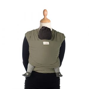 BABYLONIA Baby Carriers | porte-bébé | Porte-bébé nouveau-nés dès la naissance | porte-bébés | 100% coton biologique | Jersey Slen Bambou | taille unique | Vert kaki (Aubert, neuf)