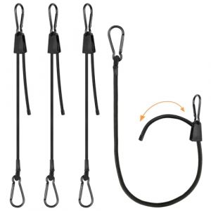 Lot de 4 tendeurs en caoutchouc réglables avec mousqueton, extenseur avec crochets, 100 cm, extra solides, pour voile d'ombrage, jardin, bâche, voiture, vélo et activités de plein air (Fang Yiyi Co., Ltd., neuf)