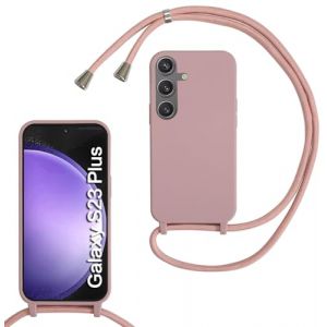 xinyunew Coque pour Samsung Galaxy S23 Plus avec Cordon de Collier, Coque avec Cordon &Eacute;tui Silicone TPU Housse, Collier R&eacute;glableT&eacute;l&eacute;phone Portable Lanyard Case Samsung Galaxy S23 Plus, Or Rose (xinyunew, neuf)