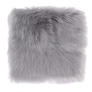 Sibba Tapis en fausse fourrure pour chaise 30 cm Petit Carr&eacute; Housse de si&egrave;ge Coussin moelleux Tapis de chaise Doux Flannel Salon Chambre &agrave; coucher Canap&eacute; Chambre d'enfant Coussin de chaise D&eacute;cor (Gris (suibo, neuf)