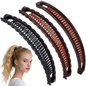 3 Pi&egrave;ces Pinces à Cheveux Banane pour Femmes, Barrette Cheveux Banane Vintage Grande Pince Banane Clip Hair Plastique pour Fille Pince à Fermoir pour Accessoire de Beauté (Type1) (xiongweiyeah, neuf)