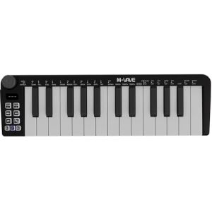 M-VAVE Mini clavier 25 touches - Beat maker professionnel et Keytar pour la production musicale au clavier Batterie intégrée Wireless Connect, Mini no PADS, Noir (HOEREVPRO, neuf)