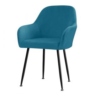 Highdi Velours Couverture de Chaise Housse de Chaise Salle a Manger Housse de Chaise Extensible Scandinave Housse de Chaise avec Accoudoir Protecteur de Chaise Haute (Paon Bleu,6 pièces) (Highdi, neuf)