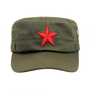KYEQATY Casquette De Baseball RéTro éToile Rouge ArméE Casquette Vintage Hommes Plat Haut Cool Chapeau Chapeau D'éTé Vert (obinfawuyao, neuf)