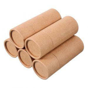 LRXIYODE 5 Pi&egrave;ces Bo&icirc;tes Cylindres Rondes Papier Kraft pour Huiles Essentielles Lot de Contenants Carton avec Couvercles Scell&eacute;s pour Conservation et Emballage Aromath&eacute;rapie Th&eacute; Design (XPWU, neuf)