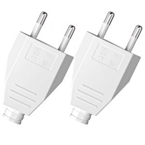 2 Pi&egrave;ces Fiche Europ&eacute;enne Plate, Prise Electrique Male 250V 2.5A, Fiche Euro Schuko Fiche D'alimentation Domestique D&eacute;corative &agrave; Encastrer ou &agrave; Remplacer (Timier, neuf)