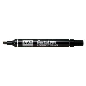 Pentel Marqueur permanent N60 noir pointe biseautée 4,3 mm (SORBONNE LIBRAIRIE, neuf)