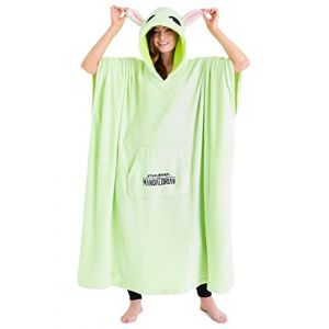 Disney The Mandalorian Pull Plaid Homme Femme, Sweat Oversized en Polaire, Poncho Plaid XXL Long avec Manches, Goodies Star Wars, Id&eacute;e Cadeau Baby Yoda (Get Trend., neuf)