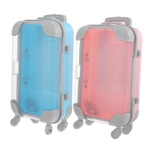HAPINARY 2 pi&egrave;ces Bo&icirc;te de Rangement Cosm&eacute;tique Plastique Mini Valise D&eacute;tachable Bo&icirc;te de Rangement Faux Cils L&eacute;g&egrave;re et Facile &agrave; Nettoyer &Eacute;tui de Voyage R&eacute;aliste Bleu et Rose (Gan Gardner, neuf)