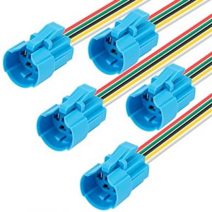 QIMEI-SHOP Prise de Bouton Poussoir 16mm Interrupteur Poussoir Câble de Connexion 12V/24V DC 3A Prise de Interrupteur à Bouton-poussoir 5 Pièces (QIMEI-SHOP, neuf)