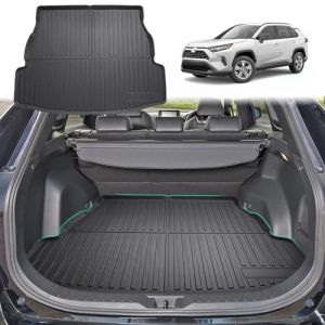 GAFAT Compatible avec Toyota RAV4/ Hybrid 2019-2024 2025 Tapis de Coffre, Facile &agrave; Plier, Tapis en TPE Toutes Saisons, Num&eacute;risation 3D d'origine, Bord Haut Multifonction, Accessoires RAV4 2025 (GAFAT(EU), neuf)