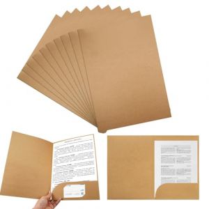 Chemise Kraft Dossier A4, 12 Pi&egrave;ces Porte Documents Carton, Dossiers de Pr&eacute;sentation A4 en Papier Kraft avec Fentes, Chemises &agrave; Projet, pour Soci&eacute;t&eacute; Bureau Maison Scolaire(Marron) (VIQIHEOE Store, neuf)