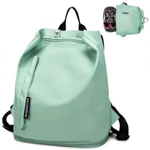 Tokeya Sac à Dos Sport Femme Homme, Sac de Voyage Etanche avec Compartiment Chaussure y Poche Humide Loisir Leger Sac Gym Petit Imperméable Sac Piscine pour Weekend Fitness Randonnée Natation, Vert (Tokeya, neuf)