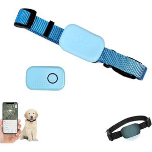 Chat Tracker, Collier GPS Chats Trackers, Aide &agrave; Localiser Votre Chat, pour chatonssans Frais mensuels, pour Apple Find (Compatible avec iOS/Android), Collier GPS Chats Trackers (Bleu Ciel) (PuillRer, neuf)