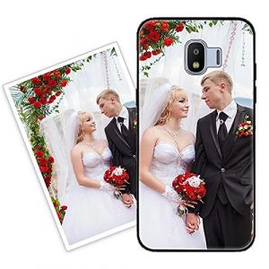 Sunrive Coque personnalis&eacute;e Compatible avec Samsung Galaxy J2 Pro 2018, Personnalisable avec Votre Propre Image, PhotoTexte, DIY HD &Eacute;tui[Bordure TPU+Dos Verre Tremp&eacute; Design]+Protection &Eacute;cran (sunrive, neuf)