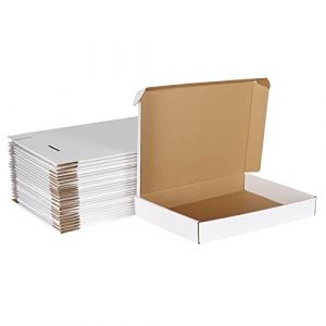HORLIMER 34,2 x 24,6 x 4,8 cm Boîtes en carton avec couvercle pour expédition de paquet, 25 paquets, boîtes en papier kraft pour cadeau ou emballage, Blanc (WallArters, neuf)