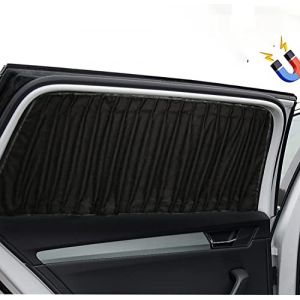 ZATOOTO Pare-Soleil pour fenêtre latérale de Voiture ((siège arrière)) - Rideaux rétractables avec Protection UV pour Bloquer la lumière du Soleil, Rideaux en Daim Doux pour Voitures, Noir (2pcs) (ZATOOTO-EU, neuf)