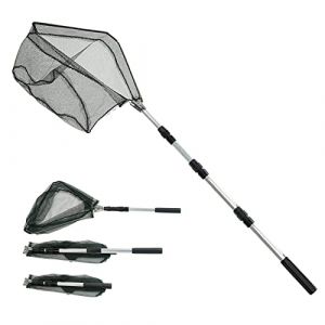 Épuisette de Pêche Pliable,190cm Long Manche Téléscopique,Poteau en Alliage d'Aluminium 4 Section/Filet Nylon Triangulaire,Extensible de 36 à 75 Pouces,pour Carpe Truite Crevette Etang Bassin Poisson (deqingxiangoulixinjiejiadianshuxiangdian, neuf)