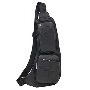 Xieben Sac à bandoulière en cuir sac à bandoulière pour hommes femmes voyage en plein air sport randonnée Camping épaule poitrine Pack affaires décontracté sac à dos (XieBen, neuf)