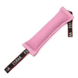 ESRAA Boudin &agrave; Mordre pour Chien, Boudin de Rappel 30 cm en Toile R&eacute;sistante, Jouet Remorqueur pour Dressage et Sport Canin, 2 Anses, Int&eacute;rieur/Ext&eacute;rieur, Rose (ESRAA France, neuf)