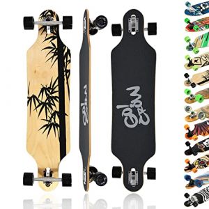 MAXOfit® Deluxe Longboard Crow No.12 Drop Through, 103 cm, 9 Couches d érable, ABEC11 (X-TradeGroup GmbH, neuf)