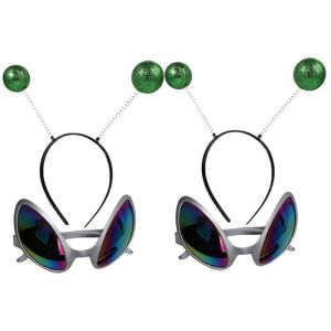 GALPADA 2 Ensembles bandeau extraterrestre déguisement d'halloween costume d'halloween accessoires de costumes extraterrestres costume extraterrestre enfants lunettes bandeau de fête (Martin Peng, neuf)