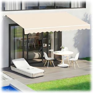 Tissu De Rechange pour Store Banne Rétractable Manuel Toile pour Store Banne De Terrasse Toile D'Auvent pour Extérieur en Polyester Issu De Remplacement pour Auvent Balcon(Beige,7x1.50m) (MMYMY, neuf)