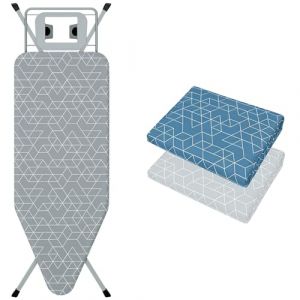 STANEW Table a Repasser 120 x 45 cm,Planche a Repasser Pliable, avec 2 Housses en Coton 100%,pour Centrale Vapeur,Syst&egrave;me Anti-Fermeture,Hauteur R&eacute;glable,Support de Fer Int&eacute;gr&eacute;, Pieds Antid&eacute;rapants (LXMENG, neuf)