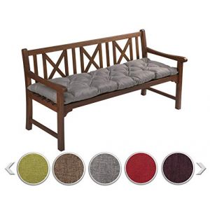 sunnypillow Coussin pour Banc de Jardin 140 x 40 cm - Matelas Exterieur, Interieur - Coussins Assise Balancoire - Confortable Coussins de Meubles pour Terrasse, Balcon, Banquette - Gris (Globix24, neuf)