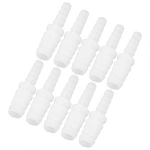 YWBL-WH 10 Pièces Raccords de Tuyau en Plastique Connecteurs de Tuyau Connecteur de Tube PE Barb Réducteur Joint Droit à Travers Kit de Jeu pour Tube de Pompe (Tête de Conversion 6-9mm) (Kerindas, neuf)