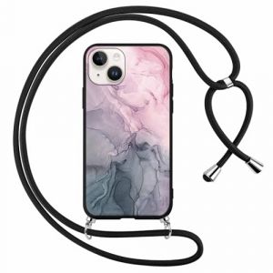 Foonary Coque pour Apple iPhone 14/Apple iPhone 13 avec Cordon de Collier, Aesthetic Marbre Étui Housse Réglable Lanyard Corde, Souple Silicone Antichoc Protection Case pour iPhone146,1", Marbre 4 (DANIEL MEYER eu, neuf)
