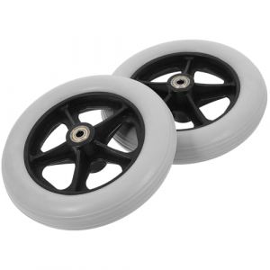 UTHCLO Lot de 2 Roues Pivotantes 8 Pouces en PVC Grises pour Fauteuil Roulant et D&eacute;ambulateur Accessoires de Rechange Solide pour Chariot et Scooter Pi&egrave;ces D&eacute;tach&eacute;es Polyvalentes de (YINGYONG, neuf)
