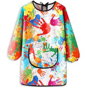 FAYAHAR Tablier Peinture Enfant, Blouse Peinture Enfant 7-11 Ans, Blouse Imperm&eacute;able, Tablier Manches Longues avec Poche, pour Coloriage, Cuisine, L'&eacute;cole Activit&eacute;s (Color&eacute;) (Shengcong, neuf)